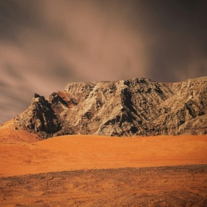 Mars landscape red mountains